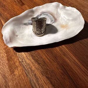Woven Pewter Boho Ring